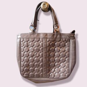 AVON Brown Large Patent Leather Shoulder Bag